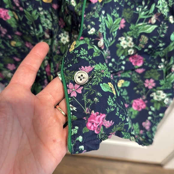 J Crew Floral Pajama Top Button Close EUC - Picture 4 of 9